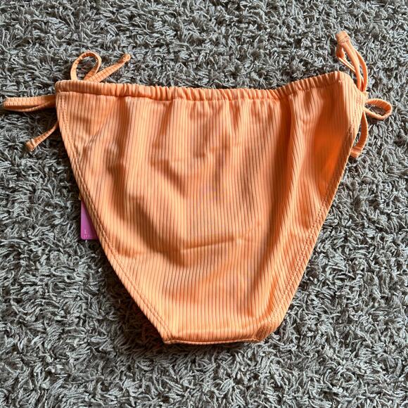NWT! Juniors' Ninety-Nine° Tunnel Side-Tie Orange Bikini Bottoms Size Large - Picture 3 of 6